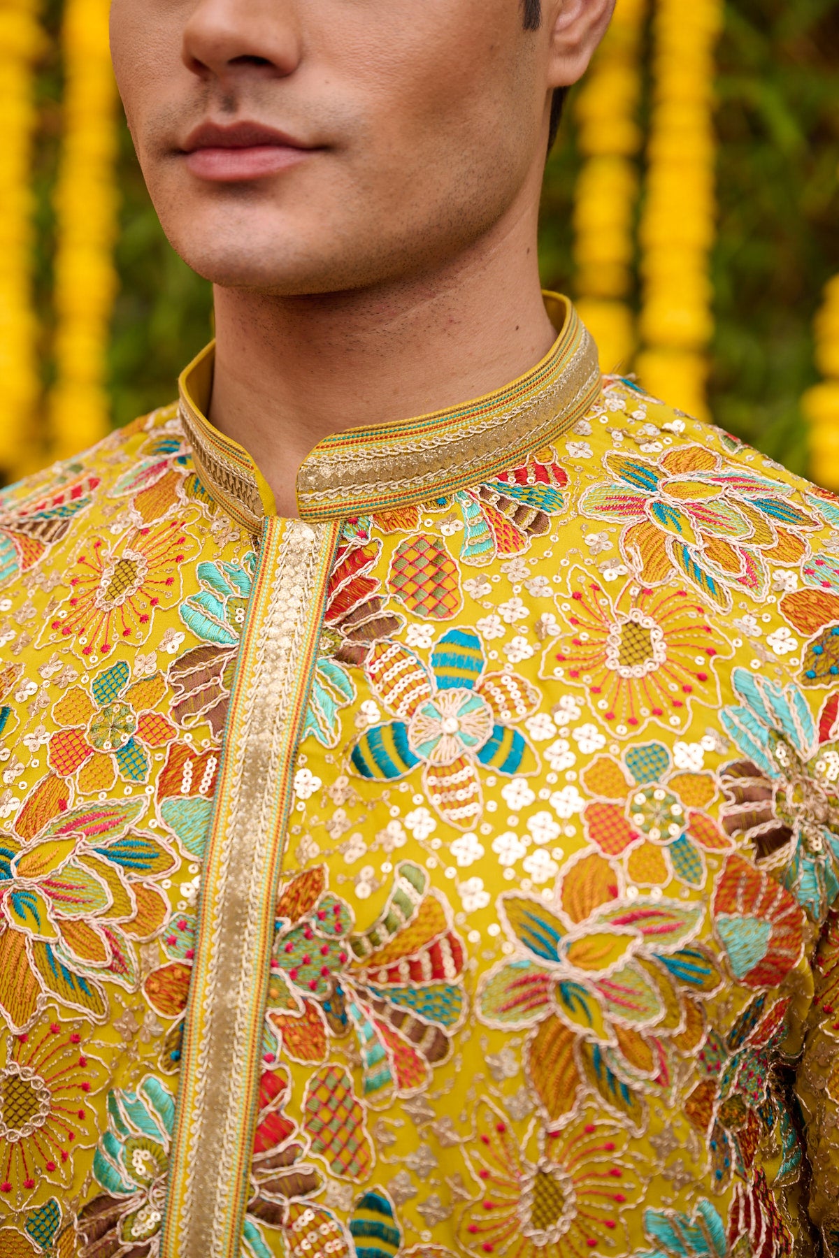 Pink and Yellow Festive Kurta Set