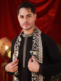 Men's Black BSY Kurta Set with Sequins & Zari Embroidery