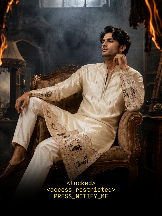 Ivory Silk Kurta Set with Royal Heritage Embroidery