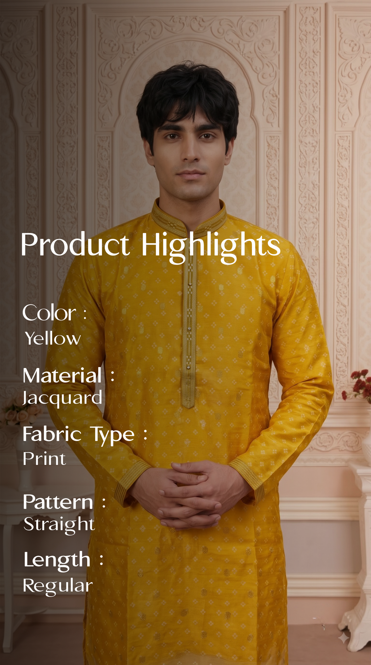 Olive Green Jacquard Silk Regular Length Kurta Set with Zari Work