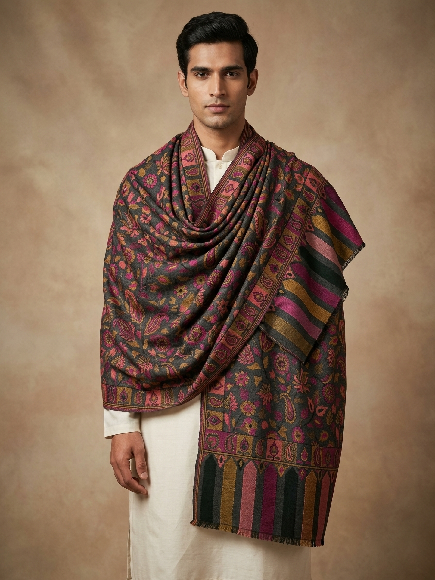 Multicolour Pashmina Jacquard Dupatta