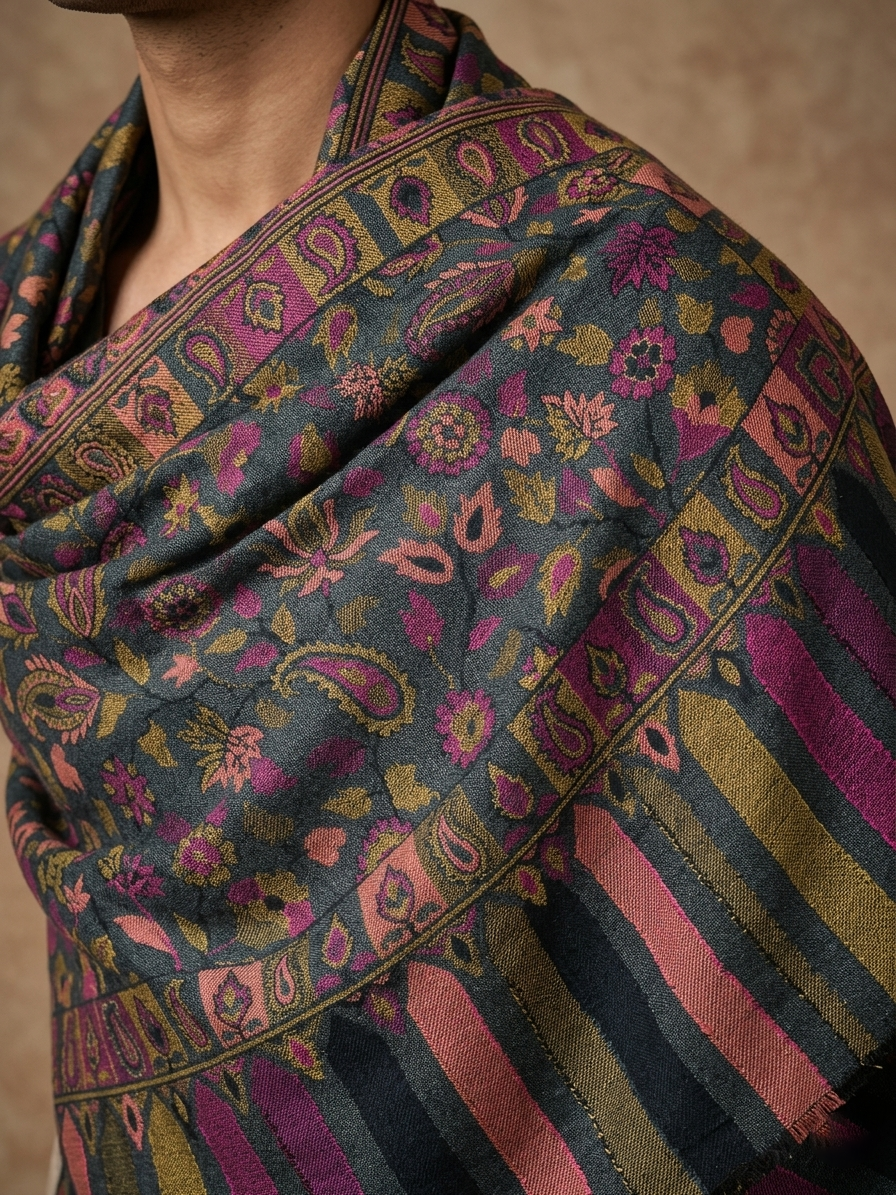 Multicolour Pashmina Jacquard Dupatta