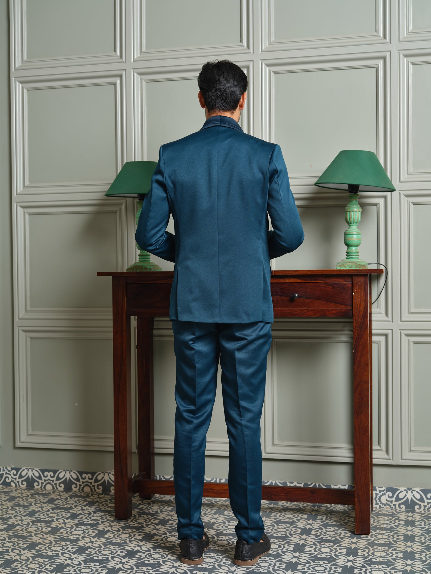 5-Piece Tuxedo Suit with Abstract Handwork