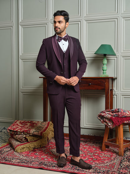 5-Piece TR Structural Tuxedo Suit with Shawl Lapel
