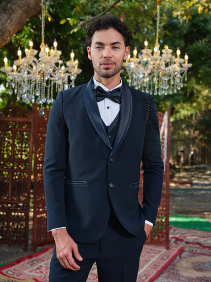 5-Piece TR Structural Tuxedo Suit with Shawl Lapel