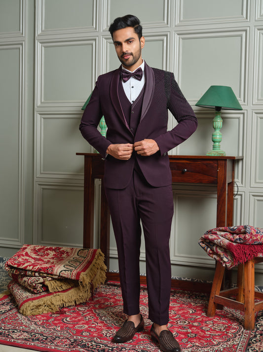 5-Piece TR Structural Tuxedo Suit with Shawl Lapel