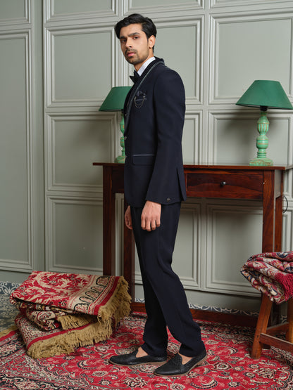 Japanese Lachhka Tuxedo Suit with Heavy Handwork