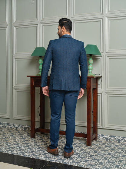 Jacquard Shawl Collar Tuxedo Suit with Dual Waistcoat