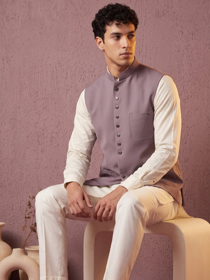 Fine-Finish Suiting Bandi Jacket with Elegant Buttons