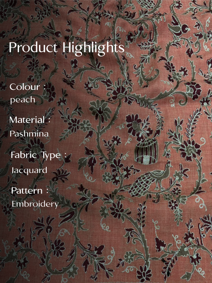 Multicolour Pashmina Jacquard Dupatta with Embroidery