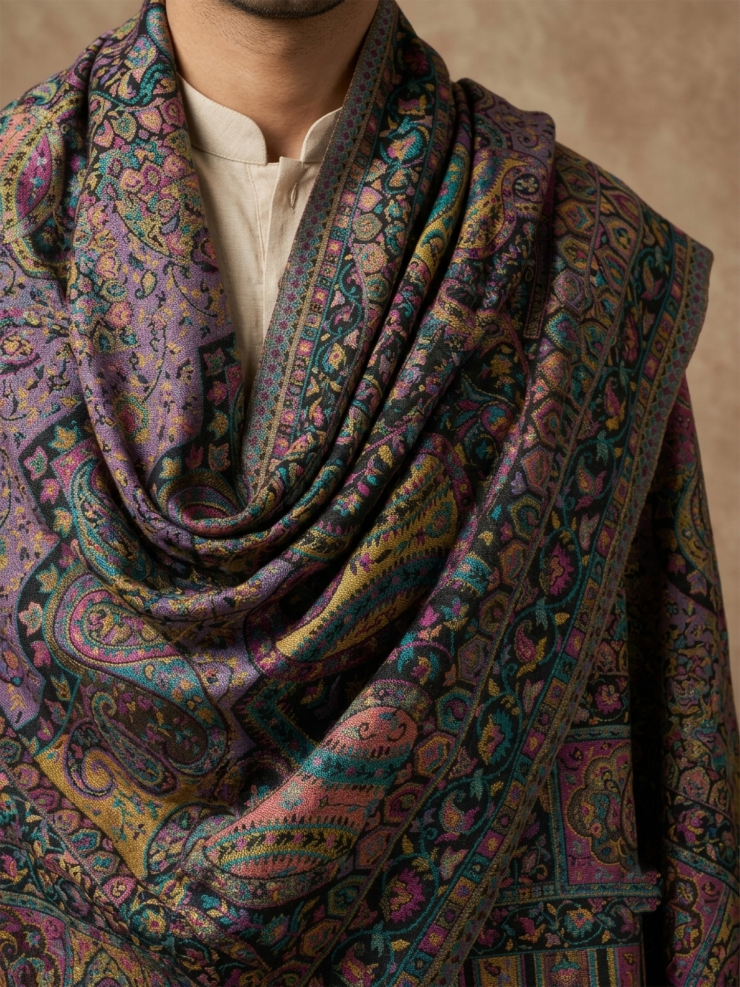 Multicolour Pashmina Zari Jacquard Dupatta