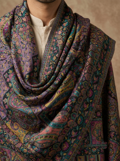 Multicolour Pashmina Zari Jacquard Dupatta