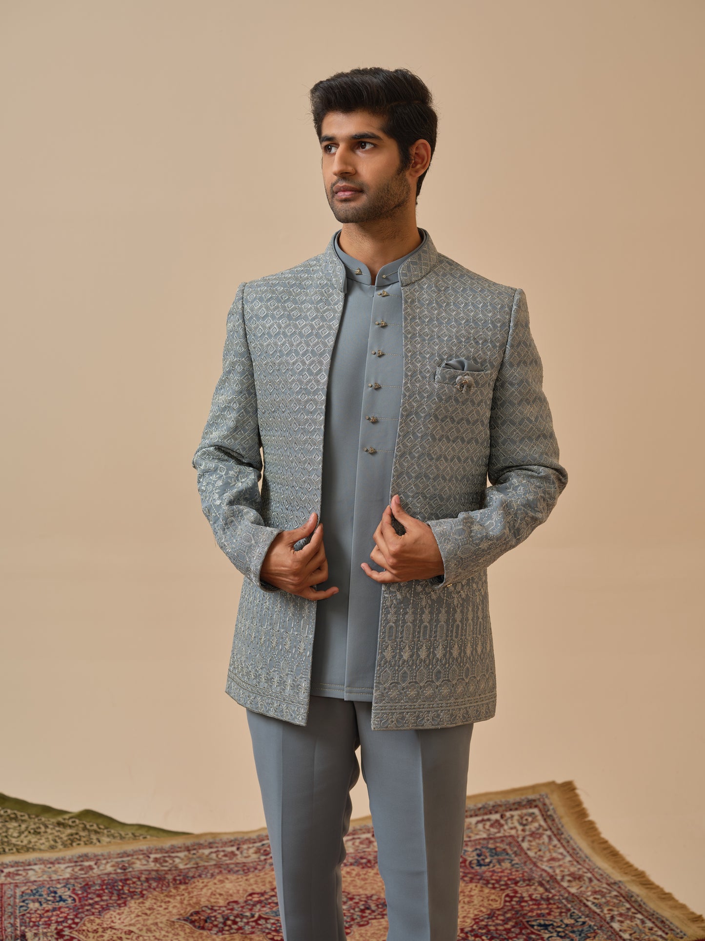 Premium Open Jodhpuri with All-Over Zari Embroidery