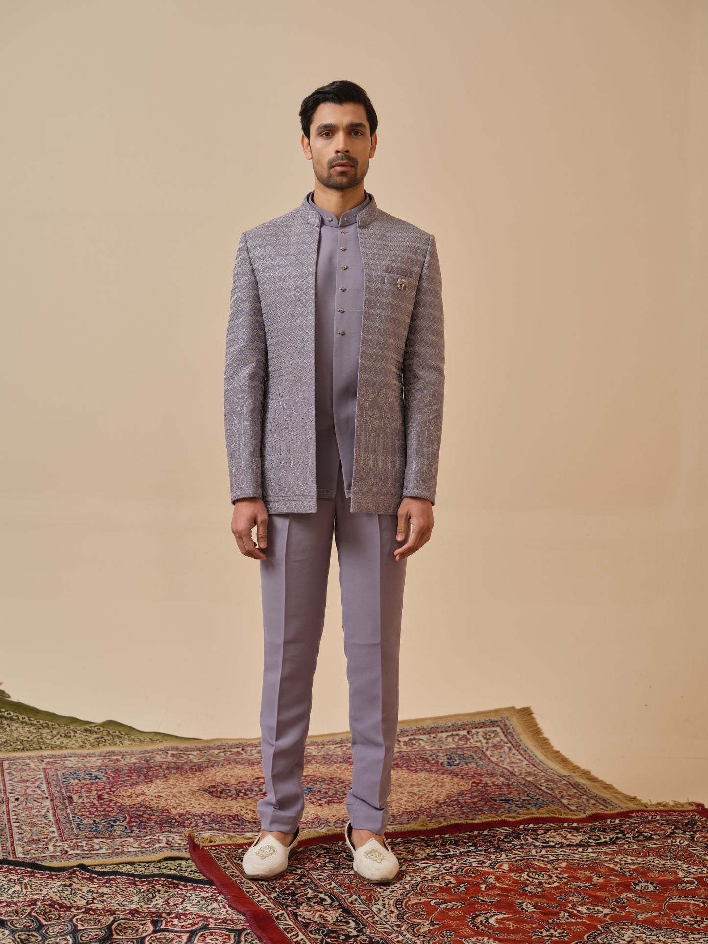 Premium Open Jodhpuri with All-Over Zari Embroidery