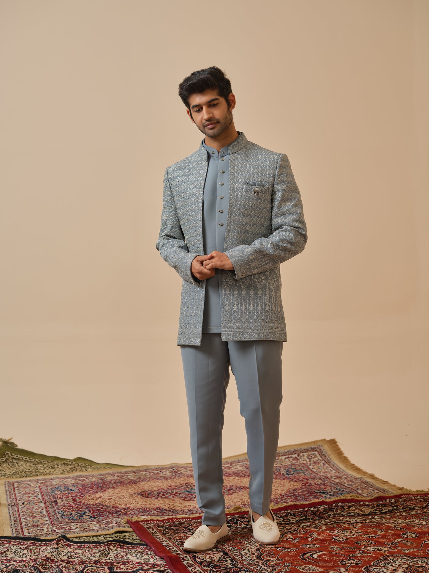 Premium Open Jodhpuri with All-Over Zari Embroidery
