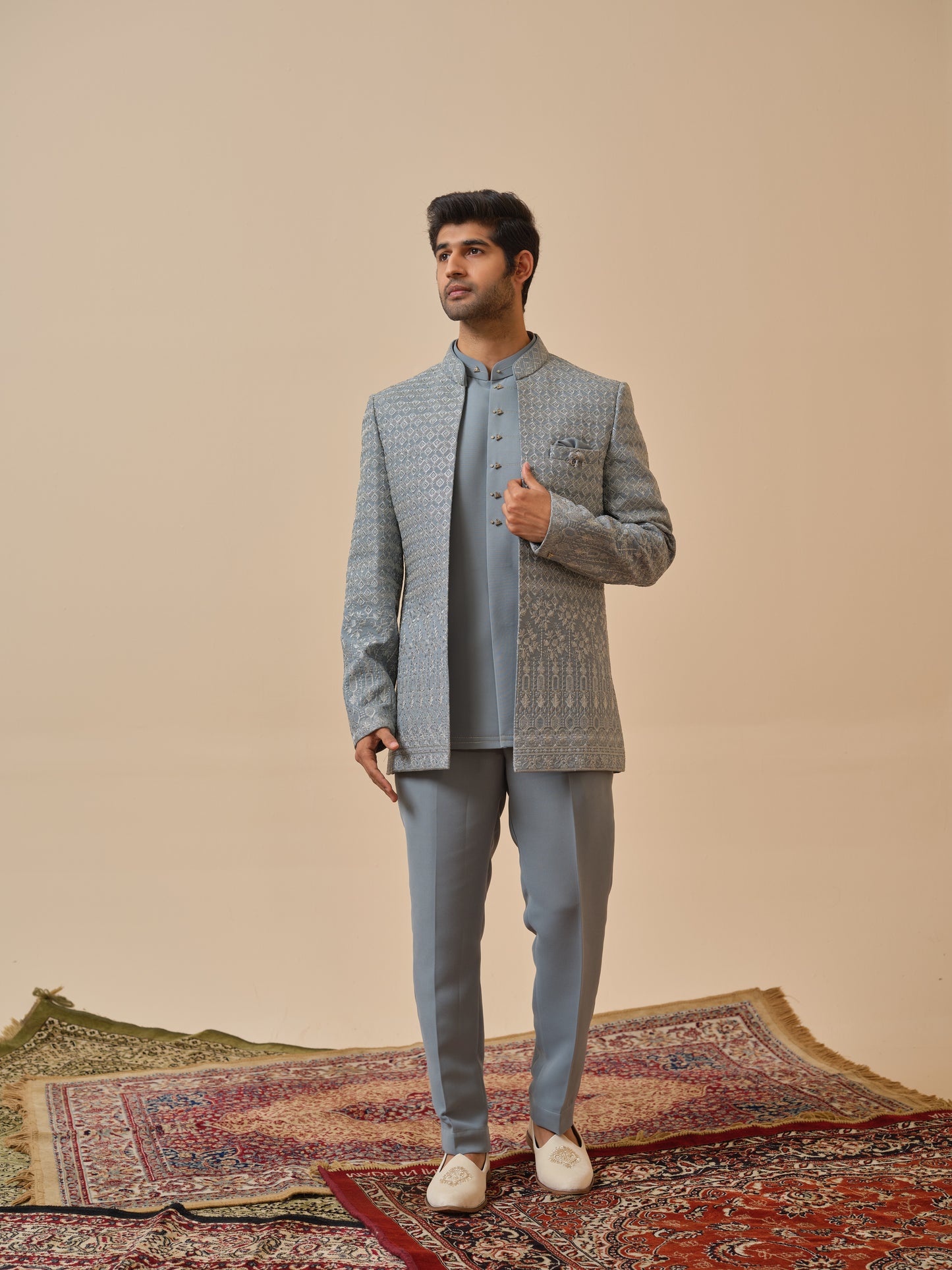 Premium Open Jodhpuri with All-Over Zari Embroidery