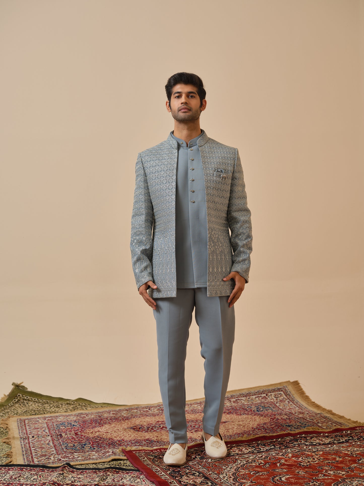 Premium Open Jodhpuri with All-Over Zari Embroidery