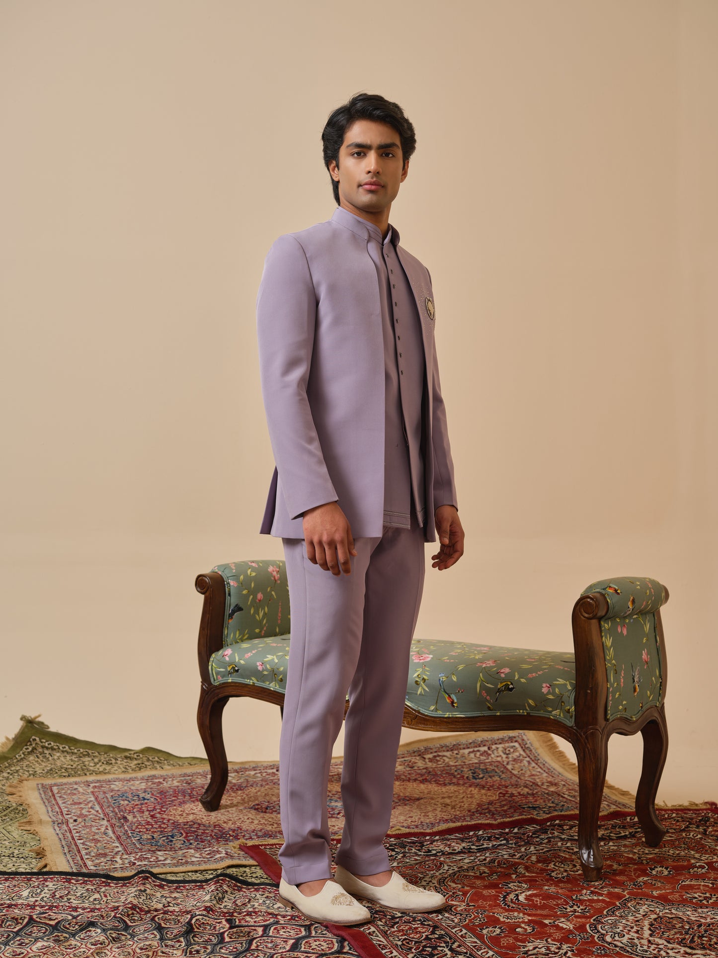 Japanese Lachhka Open Jodhpuri with Brooch & Hotfix Detailing