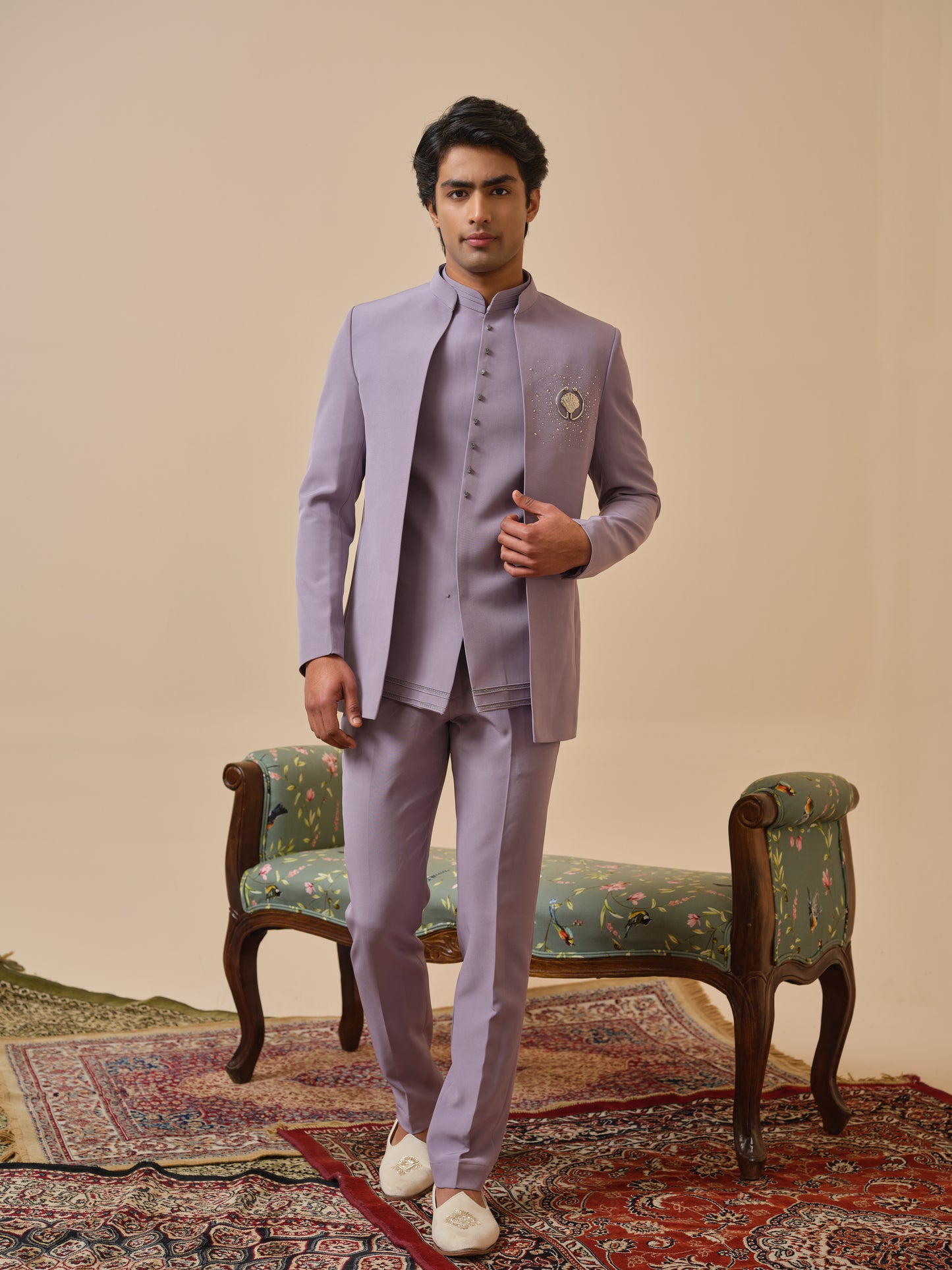 Japanese Lachhka Open Jodhpuri with Brooch & Hotfix Detailing