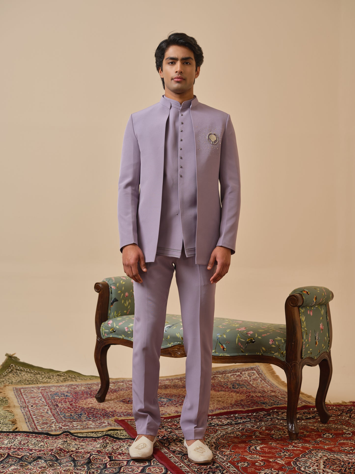 Japanese Lachhka Open Jodhpuri with Brooch & Hotfix Detailing