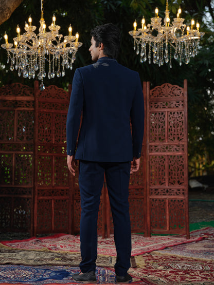 Imperial Teal Premium Open Jodhpuri with Swarovski Hotfix Detailing