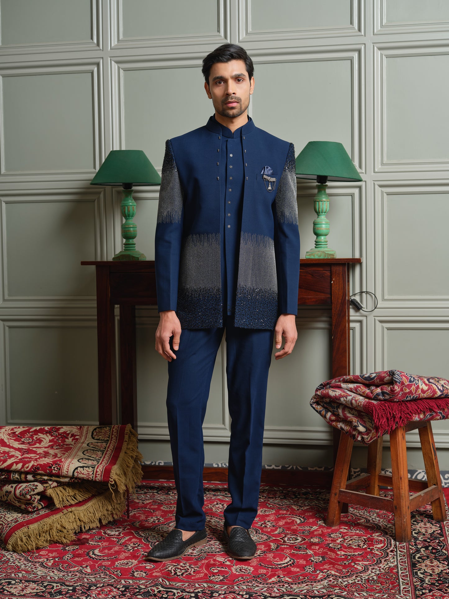 Premium Open Jodhpuri with Bead & Zari Embroidery