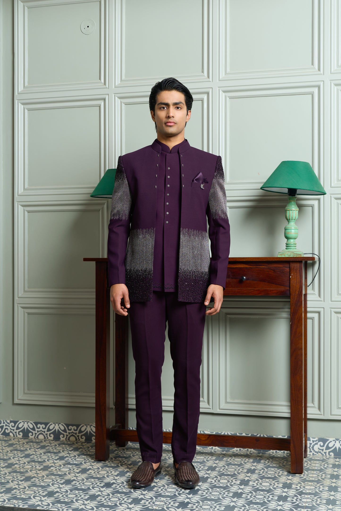 Premium Open Jodhpuri with Bead & Zari Embroidery