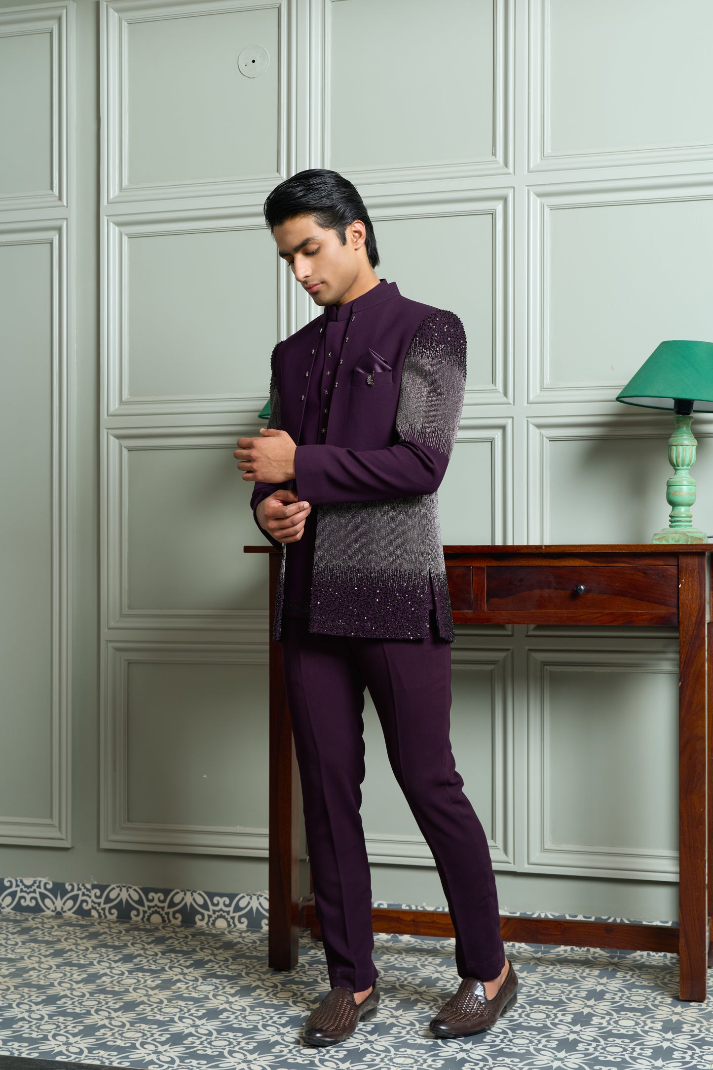 Premium Open Jodhpuri with Bead & Zari Embroidery