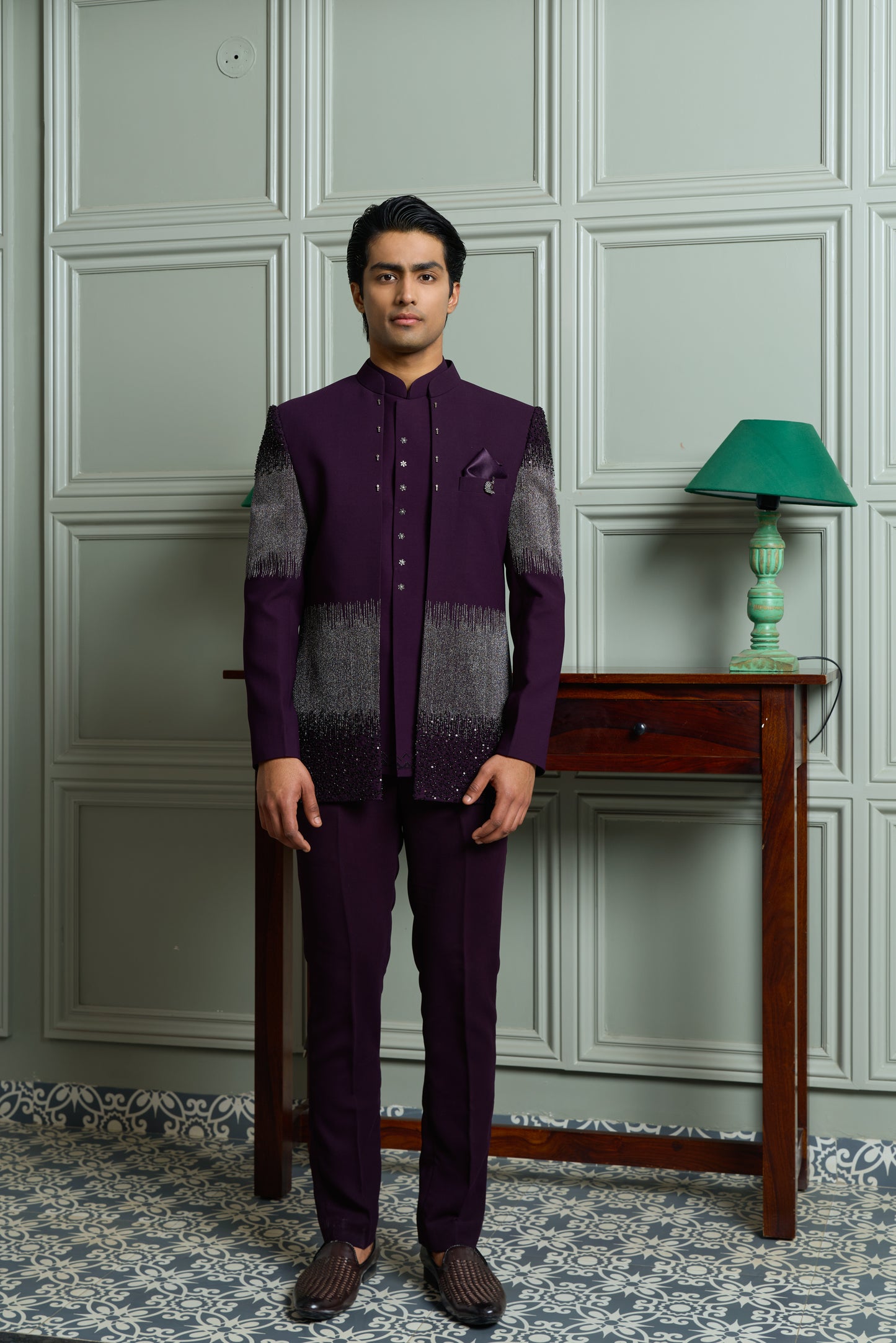 Premium Open Jodhpuri with Bead & Zari Embroidery
