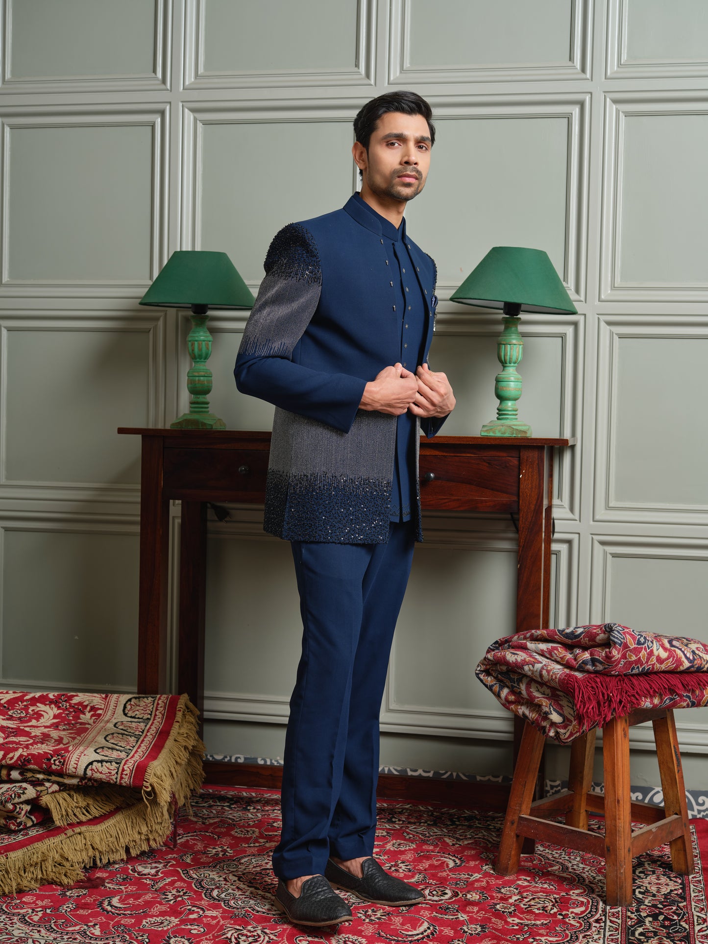 Premium Open Jodhpuri with Bead & Zari Embroidery