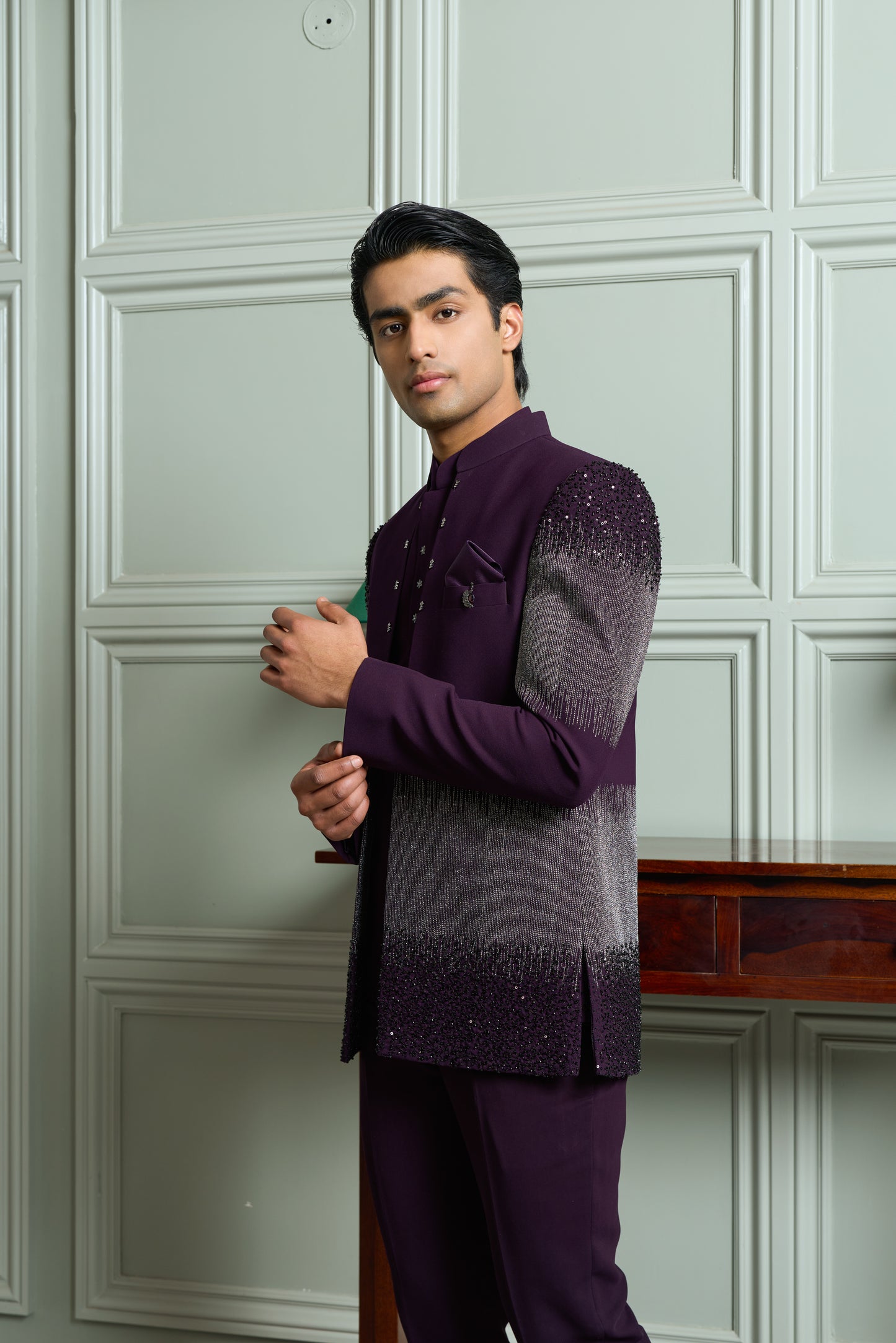 Premium Open Jodhpuri with Bead & Zari Embroidery