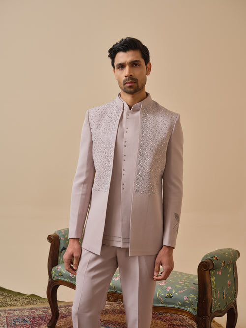 Japanese Lachhka Open Jodhpuri with Hotfix Flower Detailing