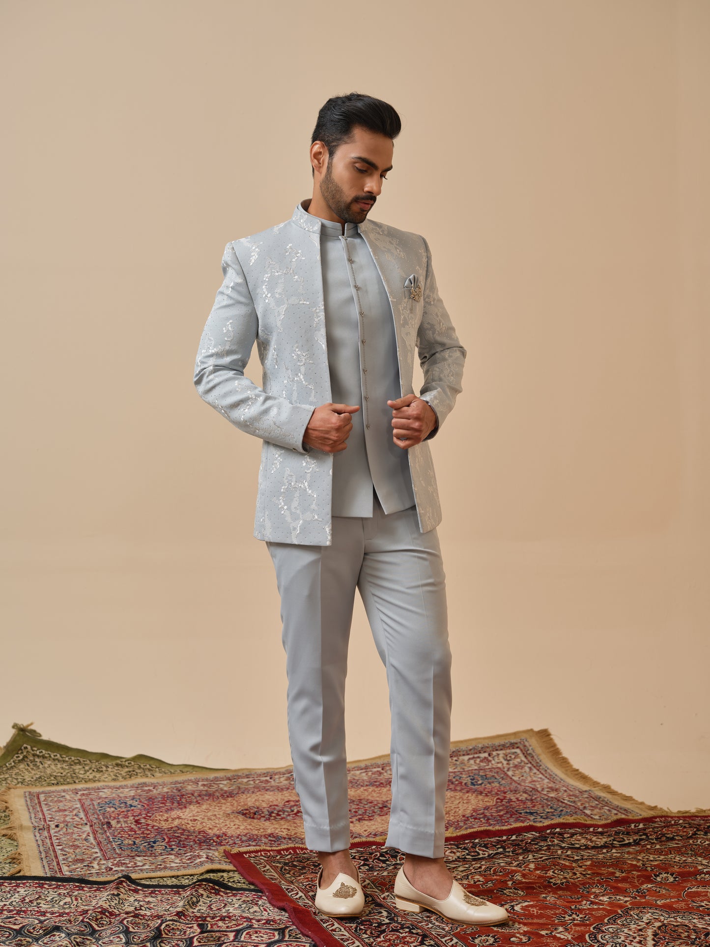 Premium Open Jodhpuri with Diamond Highlight Embroidery