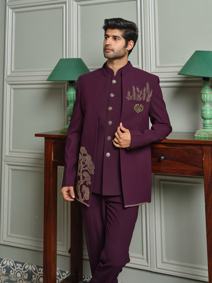 Premium Open Jodhpuri with Gold Cord Elephant Motif