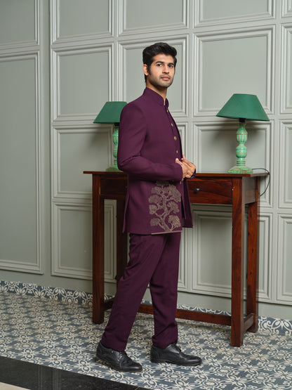 Premium Open Jodhpuri with Gold Cord Elephant Motif