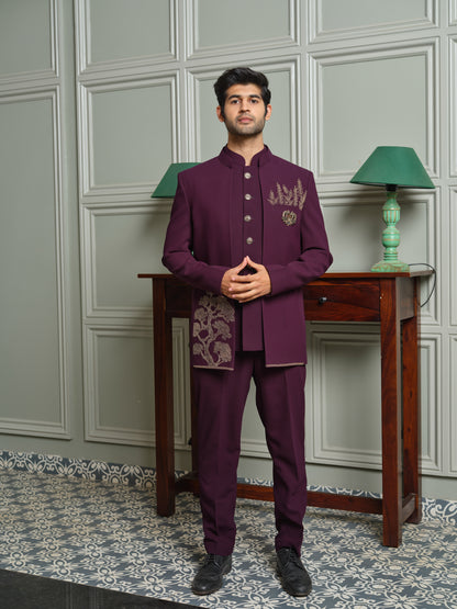 Premium Open Jodhpuri with Gold Cord Elephant Motif