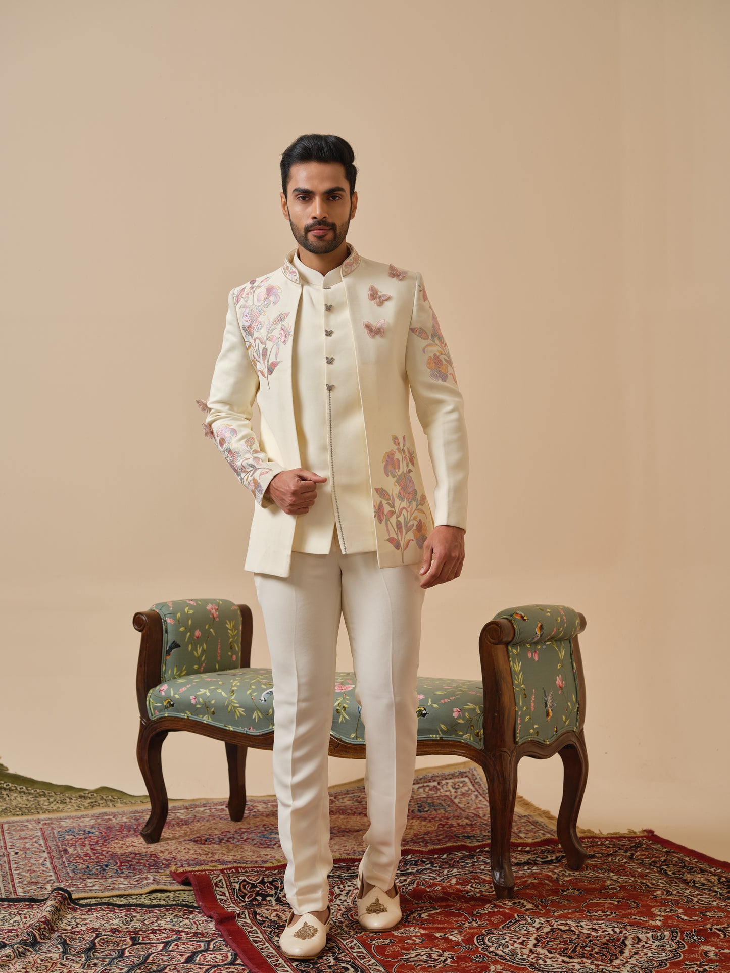 Premium Open Jodhpuri with Butterfly Embroidery
