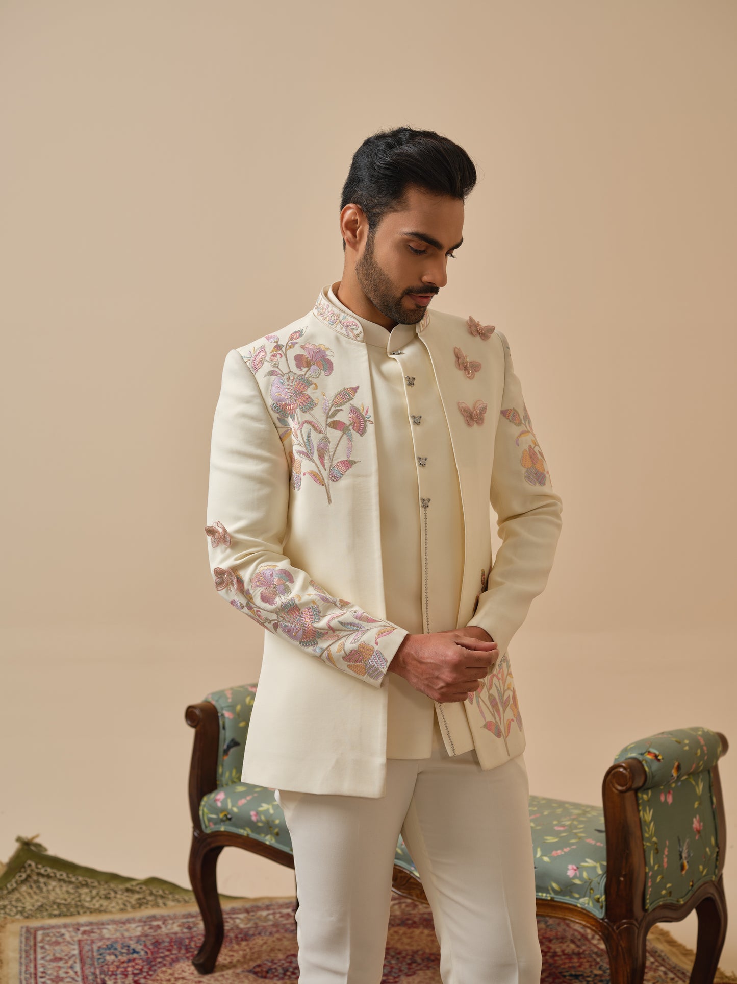 Premium Open Jodhpuri with Butterfly Embroidery
