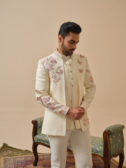 Premium Open Jodhpuri with Butterfly Embroidery