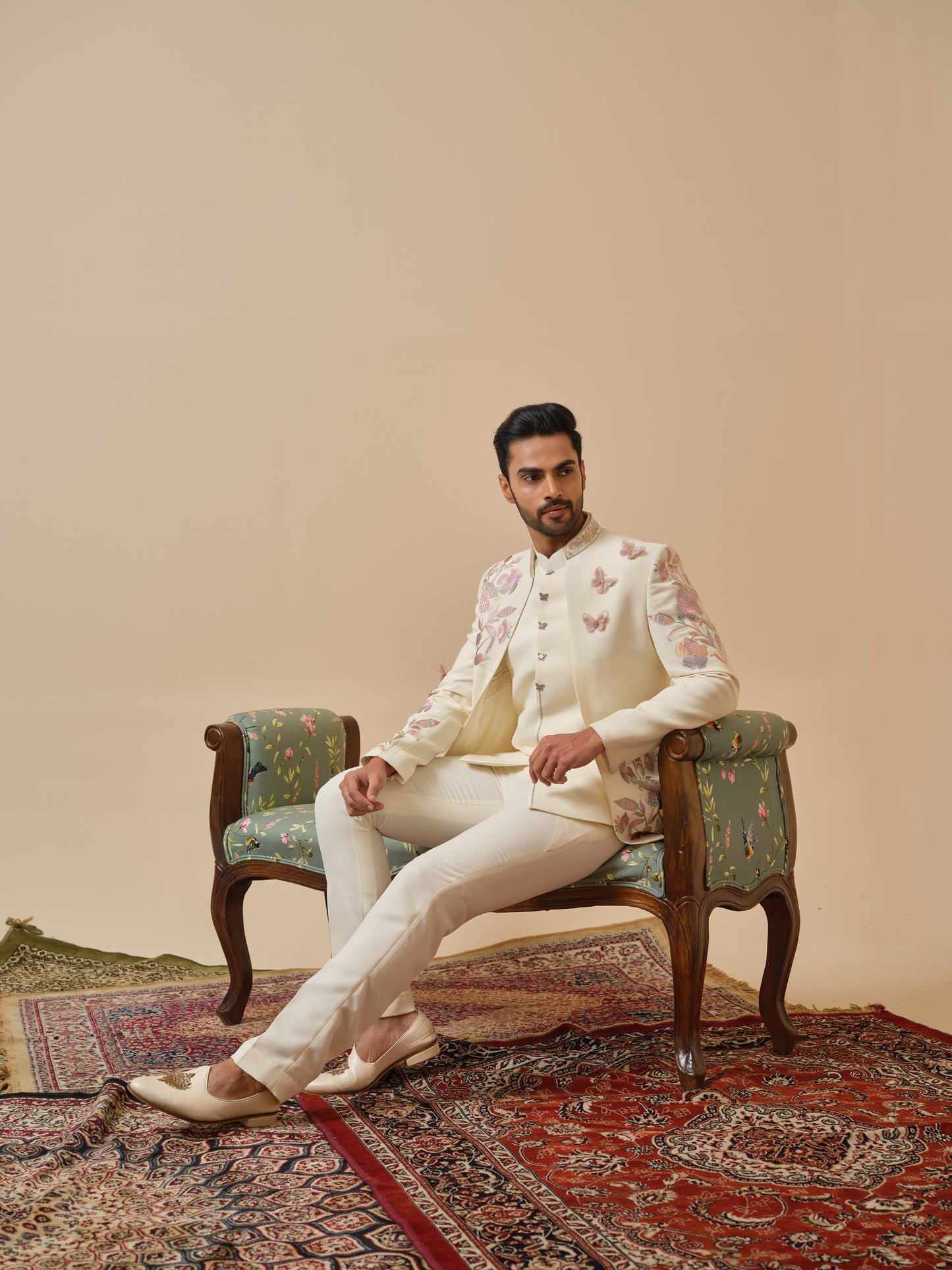 Premium Open Jodhpuri with Butterfly Embroidery