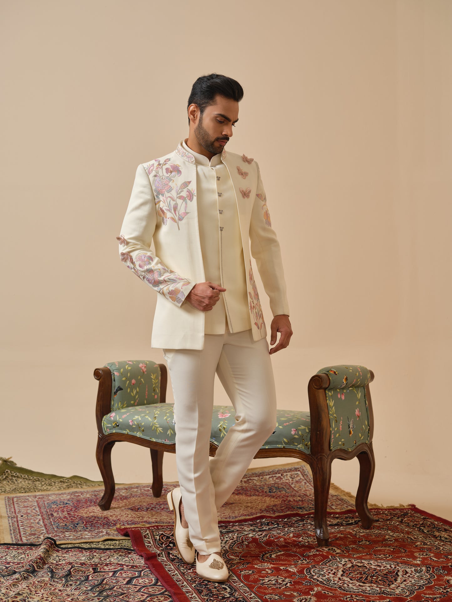 Premium Open Jodhpuri with Butterfly Embroidery