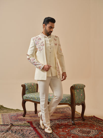 Premium Open Jodhpuri with Butterfly Embroidery