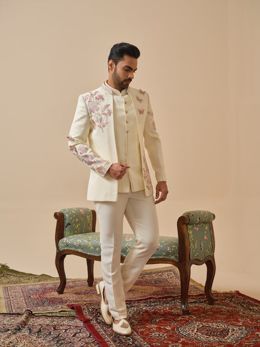 Premium Open Jodhpuri with Butterfly Embroidery