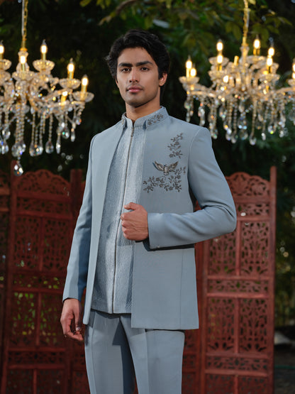 Premium Open Jodhpuri with Hand Embellishment & Jacquard Inner
