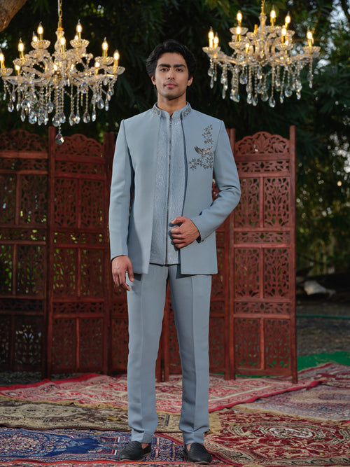 Premium Open Jodhpuri with Hand Embellishment & Jacquard Inner