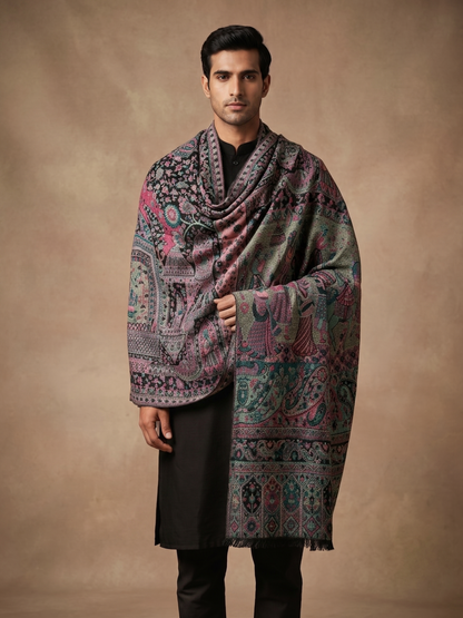Multicolour Pashmina Jacquard Dupatta
