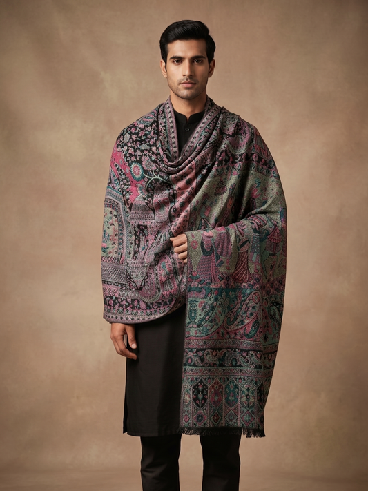 Multicolour Pashmina Jacquard Dupatta