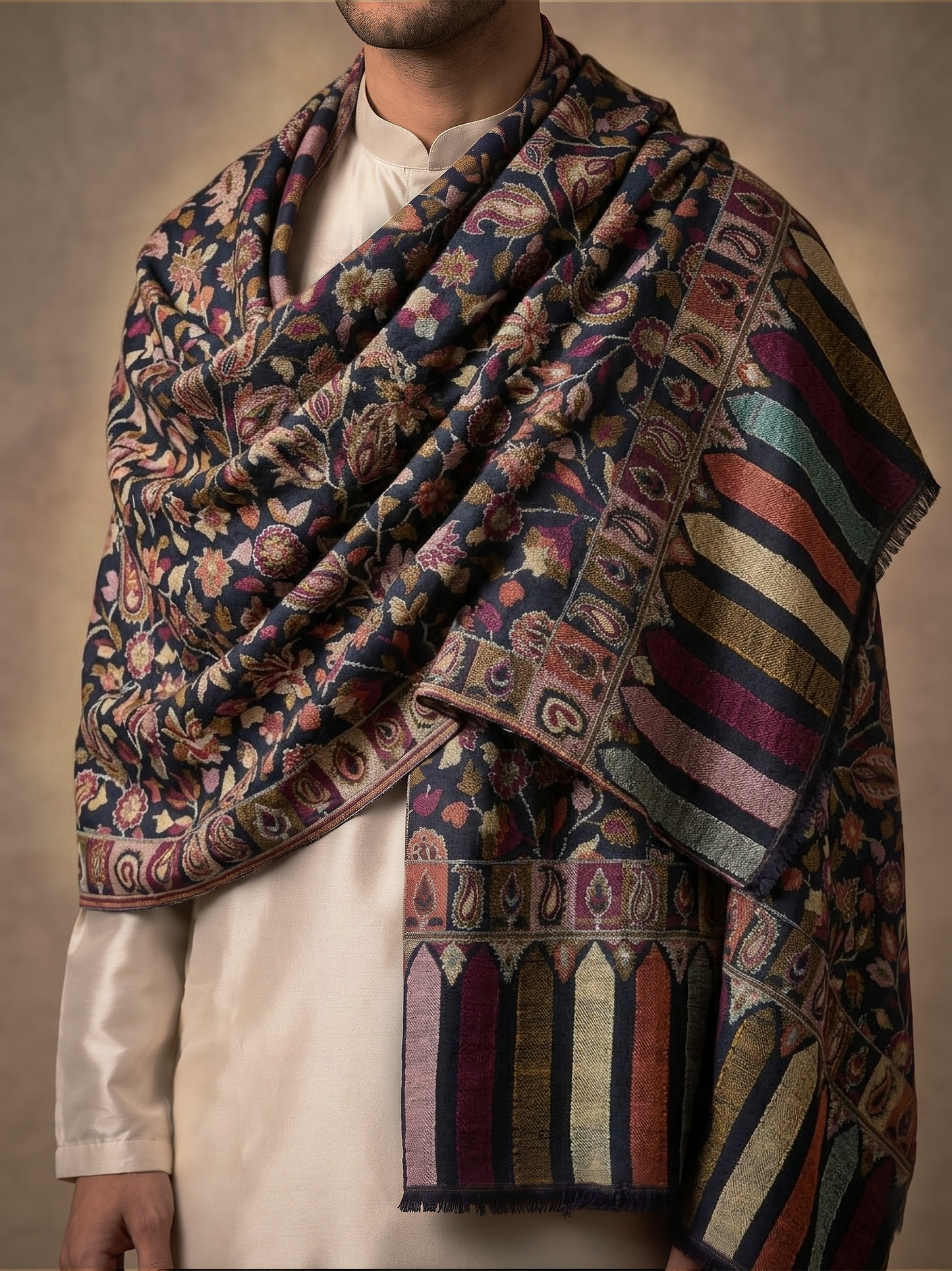 Multicolour Pashmina Jacquard Dupatta