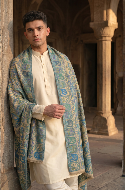 Multicolour Pashmina Jacquard Dupatta