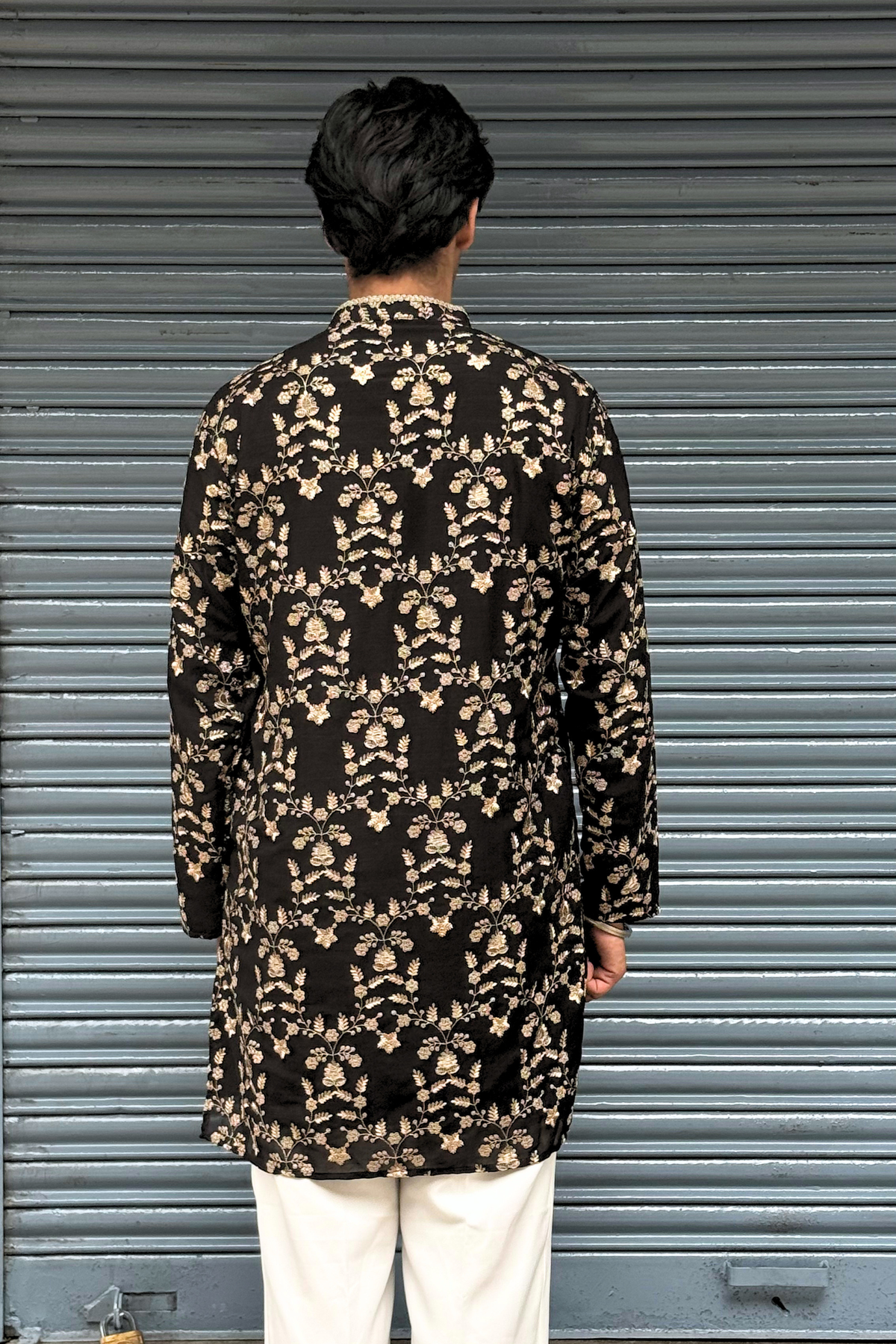 Rust Maroon Silk Base Short Kurta Set with Jari Embroidery